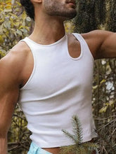 Men's Full Size Cutout Round Neck Tank Plus Size Mens Tops