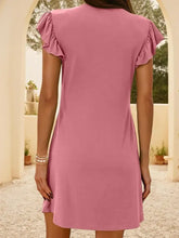 Lovelet V-Neck Ruffled Cap Sleeve Mini Dress Woman Casual Dress