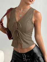 Tied Front V-Neck Tank Tanks & Camis