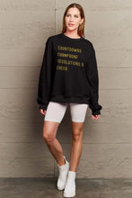 Simply Love Full Size COUNTDOWNS CHAMPAGNE RESOLUTIONS & CHEER Round Neck Sweatshirt Woman Sweatshirts