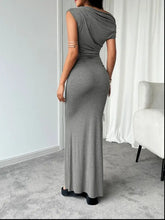 Devine Ruched Single Shoulder Short Sleeve Maxi Dress Maxi Dresses