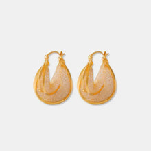 Copper Glass Stone U Shape Earrings Gold One Size Earrings