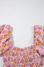 Floral Square Neck Knotted Ruffle Midi Dress Casual Dresses