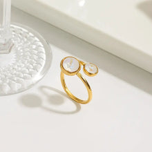 18K Gold-Plated Inlaid Zircon Open Ring Fashion Jewelry