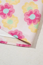 Floral Square Neck Puff Sleeve Pleated Flared Midi Dress Woman Casual Dress