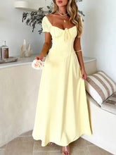 Devine Sweetheart Neck Short Sleeve Maxi Dress Woman Maxi Dress