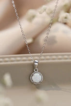 Opal Round Pendant Chain Necklace White One Size Necklaces