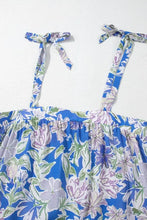 Floral Print Self-tie Straps Flowy Ruffle Dress Woman Casual Dress