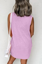 Round Neck Sleeveless Mini Dress with Pockets Woman Casual Dress