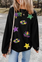 Sequin Round Neck Long Sleeve Sweatshirt Woman Sweatshirts