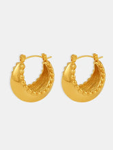 18K Gold-Plated Stainless Steel Huggie Earrings Gold One Size Earrings