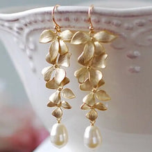 Alloy Flower Synthetic Pearl Earrings Earrings