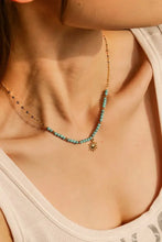 Turquoise Beaded 18K Gold-Plated Sun Shape Pendant Necklace Necklaces