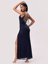 Split Sequin Backless Maxi Cami Dress Cocktail Dress