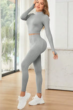 Mock Neck Long Sleeve Top and Leggings Active Set Woman Activewear