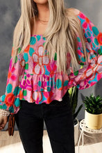Floral Smocked Ruffled Balloon Sleeve Blouse Woman Blouses