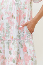 Floral Contrast Edge Layered Short Sleeve Mini Dress Casual Dresses