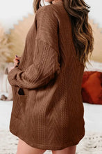 Textured Open Front Cover Up with Pockets Woman Outerwear