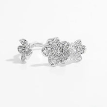 925 Sterling Silver Inlaid Zircon Open Ring Rings