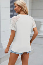 Openwork Round Neck Short Sleeve T-Shirt Woman T Shirts