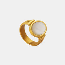 Titanium Steel White Sea Shell Ring Rings