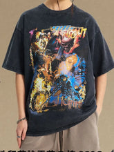 Men's Graphic Round Neck Half Sleeve T-Shirt Black Mens Tops