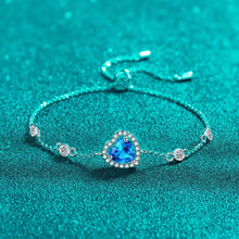 1 Carat Moissanite 925 Sterling Silver Bracelet Blue One Size Necklaces