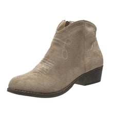 Beige and Black Suede Mid Heel Ankle Boots for Women Woman Boots