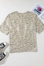 Beige and Black Twist Front Patterned V Neck T Shirt for Women Woman T Shirts