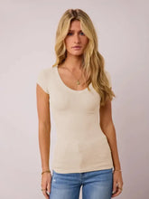 Beige Ribbed Fitted T-Shirt for Women Woman T Shirts