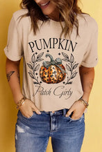 Beige Short Sleeve Pumpkin Graphic T Shirt for Women Woman T Shirts