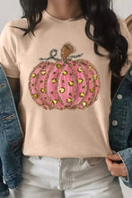 Beige Twisted Hem T-Shirt with Pink Leopard Print Pumpkin Tan Woman T Shirts