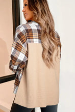 Plaid Button Up Long Sleeve Shacket Woman Outerwear