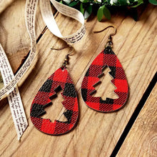 PU Leather Cutout Christmas Tree Earrings Earrings