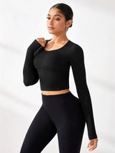 Round Neck Long Sleeve Active T-Shirt Woman Activewear