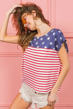 Bibi Star Stripe Combo American Flag Womens Top Woman T Shirts