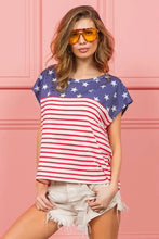 Bibi Star Stripe Combo American Flag Womens Top Woman T Shirts