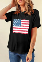 Black American Flag Graphic T-Shirt for Women Woman T Shirts