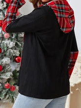 Black and Red Plaid Hooded Sweatshirt for Women Woman T Shirts