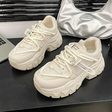 Black and White Chunky Fashion Sneakers for Women Beige Woman Athletic Shoes