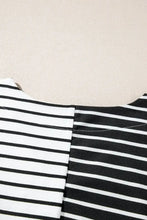 Black and White Striped Cotton Blend T Shirt for Women Woman T Shirts