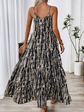 Black and White Tie Dye Tiered Sleeveless Maxi Dress Maxi Dresses