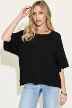 Black Bamboo Round Neck Top for Women Stretchy Size Bamboo T Shirt Woman T Shirts
