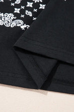 Black Bandana Print Oversized Cotton T-Shirt for Women Woman T Shirts