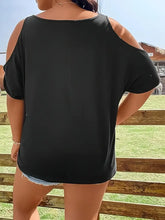 Black Cold Shoulder Skull Graphic T Shirt for Women Woman T Shirts