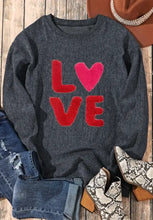 Valentine’s Day LOVE Round Neck Long Sleeve Sweatshirt Woman Sweatshirts