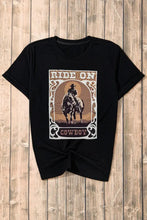 Black Cowboy Graphic T-Shirt for Women Woman T Shirts