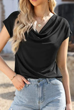 Black Cowl Neck Top for Women Black Woman T Shirts