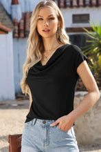 Black Cowl Neck Top for Women Woman T Shirts