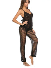 Black Crochet Mesh Beach Cover Up Pants for Women Swim Bottoms